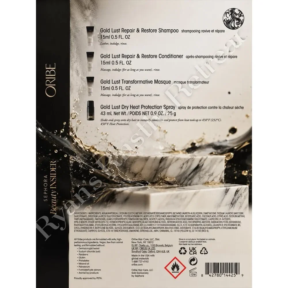 ORIBE Gold Lust Repair +Restore 4pc Set Shampoo/Conditioner/Masque/Protect Spray